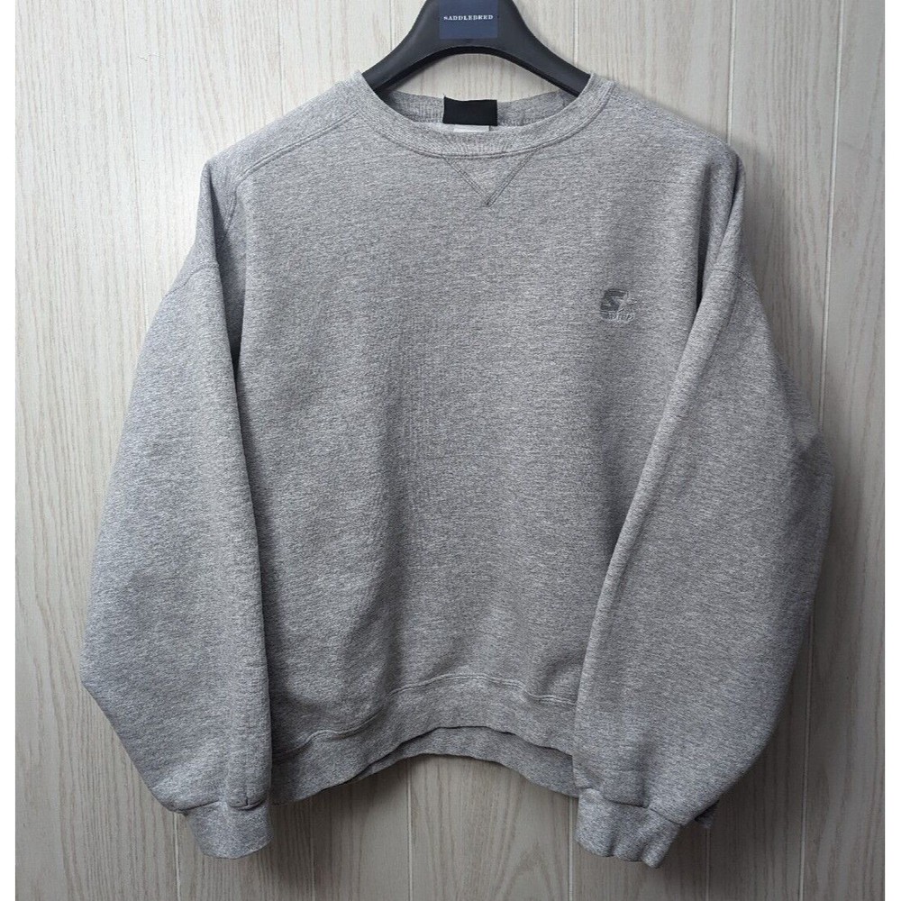 Starter Sweatshirt Vintage 90s Y2K USA Sports Sweater, Grey, Mens L Pullover